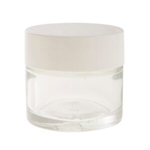 Βαζάκι γυάλινο τύπου Tiziano με λευκό καπάκι 50ml